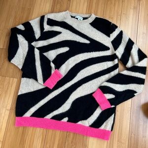 Zebra print 100% cashmere sweater